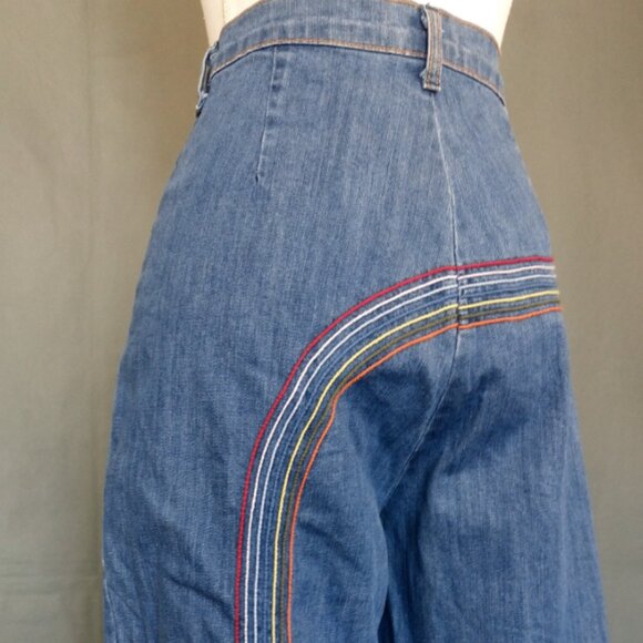 Fervour Vtg Vintage 70s Inspired Rainbow Jeans Sz 29 - Picture 6 of 7